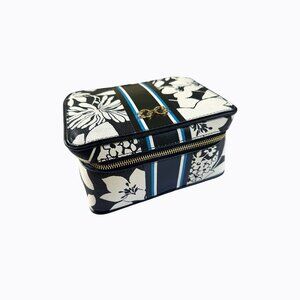 Travel Jewelry Makeup Organizer Case BxW Floral Abstract Contrast Resort Durable